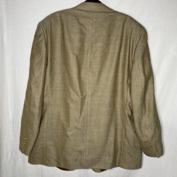 RALPH by RALPH LAUREN Silk Wool Tweed 2 Button Blazer Jacket Mens 50L Beige - Picture 3 of 9
